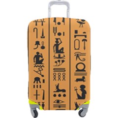 Egyptian-hieroglyphs-ancient-egypt-letters-papyrus-background-vector-old-egyptian-hieroglyph-writing Luggage Cover (large) by Jancukart