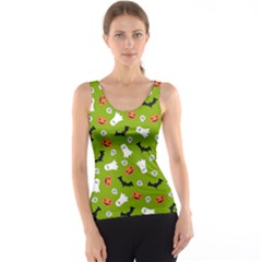 Pattern Seamless Halloween Fall Tank Top by Wegoenart