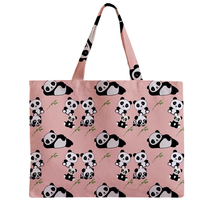 Pandas Pattern Panda Bear Zipper Mini Tote Bag