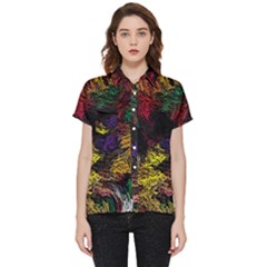 Abstract Painting Colorful Short Sleeve Pocket Shirt