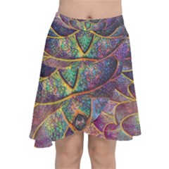 Dragon Fractal Pattern Texture Chiffon Wrap Front Skirt by Wegoenart