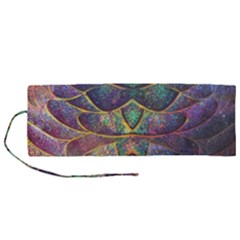 Dragon Fractal Pattern Texture Roll Up Canvas Pencil Holder (m) by Wegoenart