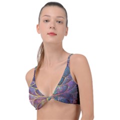Dragon Fractal Pattern Texture Knot Up Bikini Top by Wegoenart