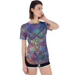 Dragon Fractal Pattern Texture Perpetual Short Sleeve T-shirt by Wegoenart