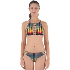 New York City Sunset Dusk Twilight Perfectly Cut Out Bikini Set