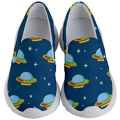 Seamless Pattern Ufo With Star Space Galaxy Background Kids Lightweight Slip Ons