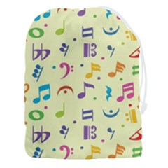 Seamless Pattern Musical Note Doodle Symbol Drawstring Pouch (3xl) by Wegoenart