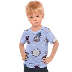 Seamless Pattern With Space Theme Kids  Sports Tee