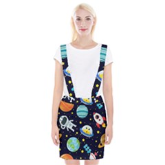 Space Seamless Pattern Braces Suspender Skirt by Wegoenart