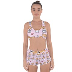 Set Kawaii Smile Japanese Dog Cartoon Racerback Boyleg Bikini Set by Wegoenart