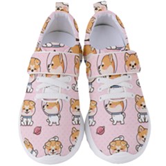 Set Kawaii Smile Japanese Dog Cartoon Women s Velcro Strap Shoes by Wegoenart