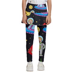 Seamless Pattern With Space Object Ufo Rocket Alien Hand Drawn Element Space Kids  Skirted Pants by Wegoenart