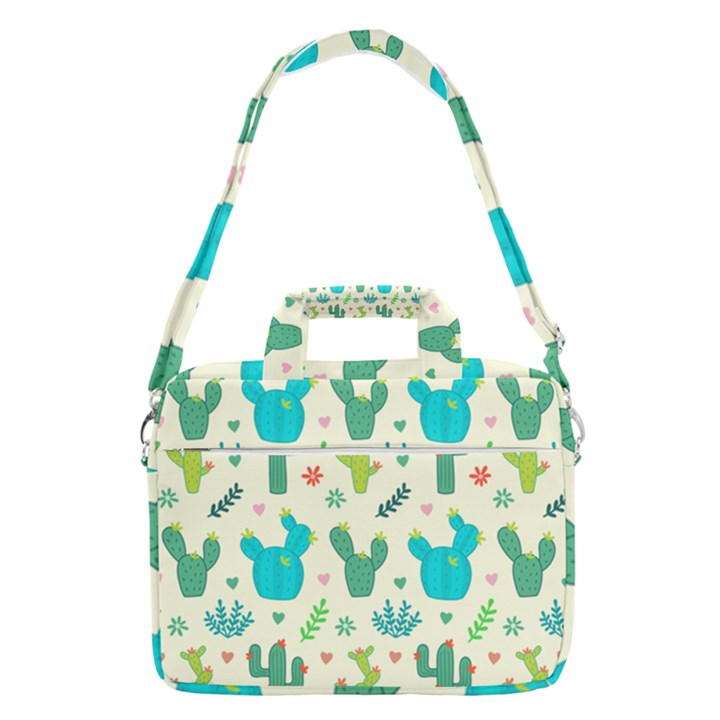 Cactus Succulent Floral Seamless Pattern MacBook Pro 13  Shoulder Laptop Bag 