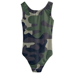 Texture-military-camouflage-repeats-seamless-army-green-hunting Kids  Cut-out Back One Piece Swimsuit by Wegoenart