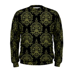 Black And Green Ornament Damask Vintage Men s Sweatshirt by ConteMonfrey