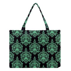 Black And Neon Ornament Damask Vintage Medium Tote Bag by ConteMonfrey