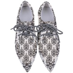 Black And White Ornament Damask Vintage Pointed Oxford Shoes by ConteMonfrey