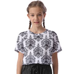 Black And White Ornament Damask Vintage Kids  Basic Tee by ConteMonfrey