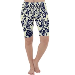 Tribal Flowers Cropped Leggings  by ConteMonfrey