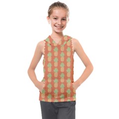 Pineapple Orange Pastel Kids  Sleeveless Hoodie by ConteMonfrey