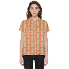 Pineapple Orange Pastel Short Sleeve Pocket Shirt by ConteMonfrey