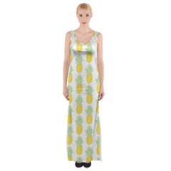 Pineapple Glitter Thigh Split Maxi Dress