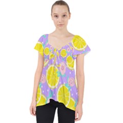 Purple Lemons  Lace Front Dolly Top by ConteMonfrey