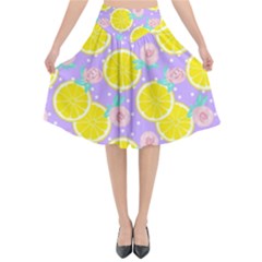 Purple Lemons  Flared Midi Skirt by ConteMonfrey