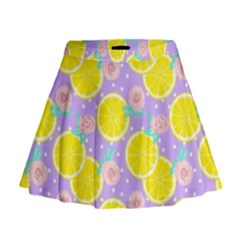 Purple Lemons  Mini Flare Skirt by ConteMonfrey