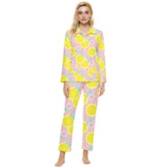 Pink Lemons Womens  Long Sleeve Velvet Pocket Pajamas Set by ConteMonfrey