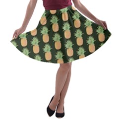 Pineapple Green A-line Skater Skirt by ConteMonfrey