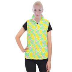 Green Lemons Women s Button Up Vest by ConteMonfrey