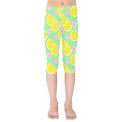 Green Lemons Kids  Capri Leggings  by ConteMonfrey