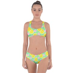 Green Lemons Criss Cross Bikini Set by ConteMonfrey