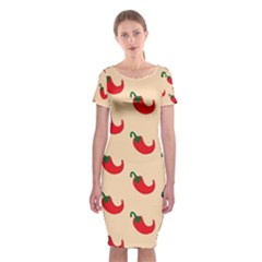 Small Mini Peppers Pink Classic Short Sleeve Midi Dress