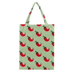 Small Mini Peppers Green Classic Tote Bag by ConteMonfrey