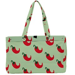 Small Mini Peppers Green Canvas Work Bag by ConteMonfrey