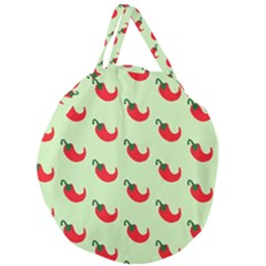 Small Mini Peppers Green Giant Round Zipper Tote by ConteMonfrey