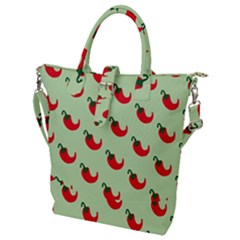 Small Mini Peppers Green Buckle Top Tote Bag by ConteMonfrey