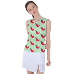 Small Mini Peppers Green Women s Sleeveless Sports Top by ConteMonfrey