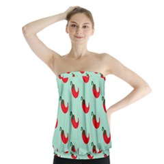 Small Mini Peppers Blue Strapless Top by ConteMonfrey