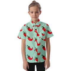 Small Mini Peppers Blue Kids  Short Sleeve Shirt