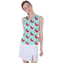 Small Mini Peppers Blue Women s Sleeveless Sports Top by ConteMonfrey