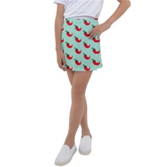 Small Mini Peppers Blue Kids  Tennis Skirt by ConteMonfrey