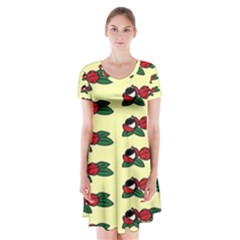 Guarana Fruit Clean Short Sleeve V-neck Flare Dress by ConteMonfrey