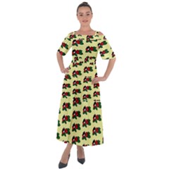 Guarana Fruit Clean Shoulder Straps Boho Maxi Dress 