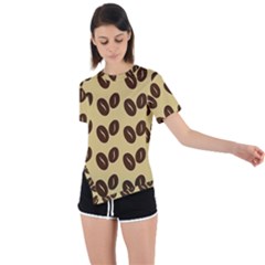 Coffee Beans Asymmetrical Short Sleeve Sports Tee