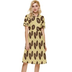 Coffee Beans Button Top Knee Length Dress by ConteMonfrey