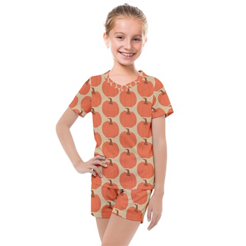 Cute Pumpkin Kids  Mesh Tee And Shorts Set by ConteMonfrey