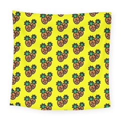 Yellow Background Pineapples Square Tapestry (large) by ConteMonfrey